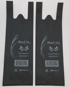 200 Reusable, Single Bottle, Non-Woven Polypropylene Black Bags