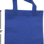 50 Small, 9" W x 9" H, Blue, Non-Woven Party Favors/Goodie Bags with handles