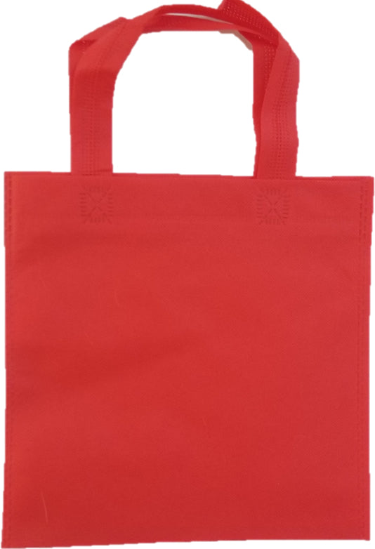 50 Small, 9" W x 9" H, Red, Non-Woven Party Favors/Goodie Bags with handles