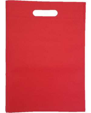 Reusable, Red, Die-Cut Handle, Non-Woven Bags - With Free Shipping