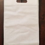 50 Small, 10" W x 14" H, White, Non-Woven Party Favors/Goodie Bags with Die-Cut Handles