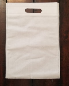 50 Small, 10" W x 14" H, White, Non-Woven Party Favors/Goodie Bags with Die-Cut Handles